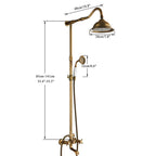 Installation de douche encastrée en laiton antique Marlen pour usage intérieur ou extérieur