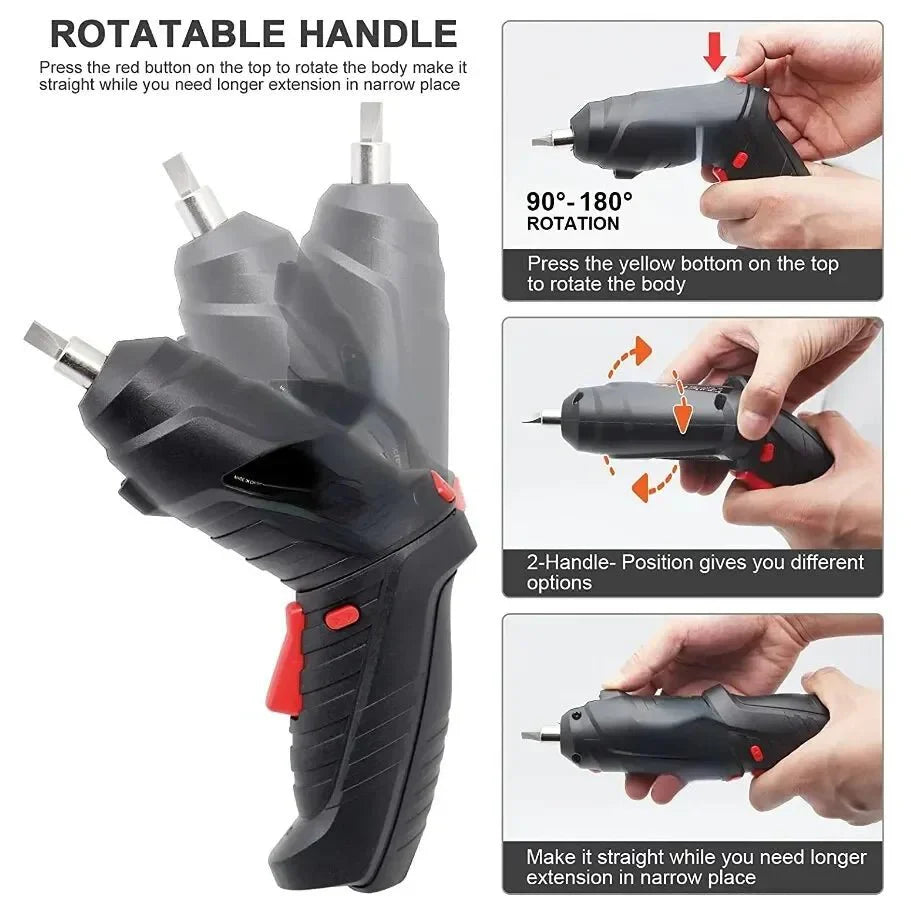 47-in-1 Cordless Battery Drill and Screwdriver Set for Precise DIY Work