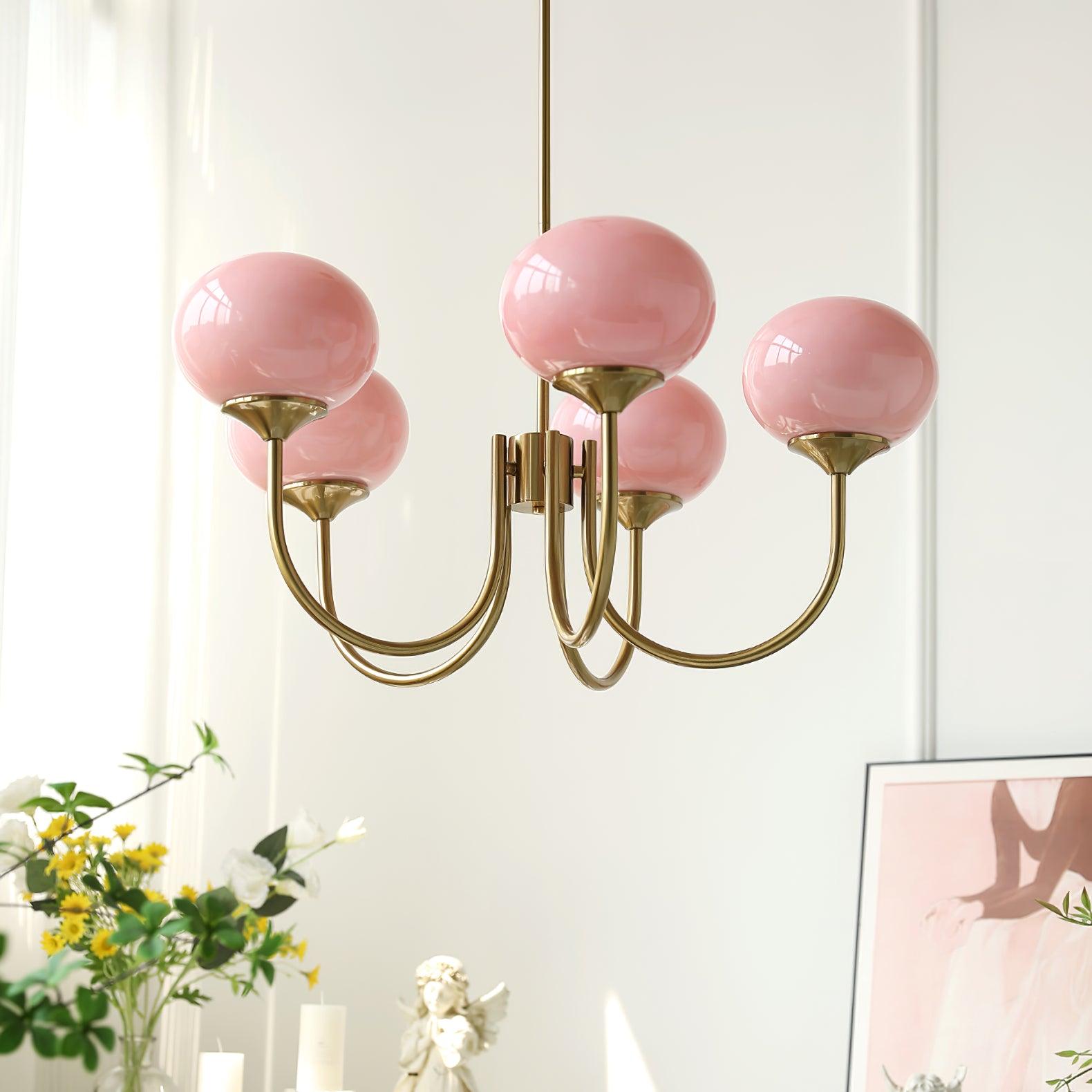 Alora Marshmallow Glam Lustr S Bledě Růžovým Sklem