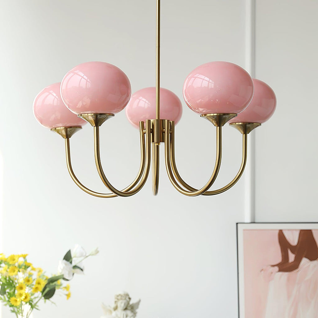 Alora Marshmallow Glam Lustr S Bledě Růžovým Sklem