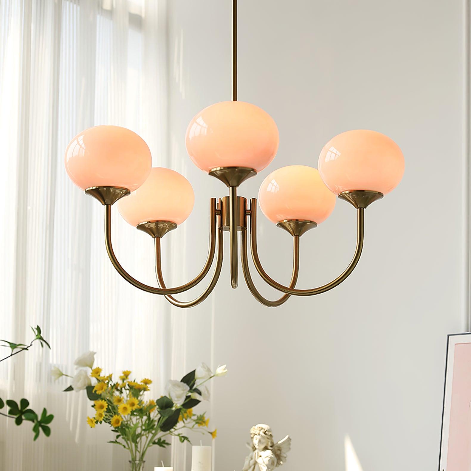 Alora Marshmallow Glam Lustr S Bledě Růžovým Sklem