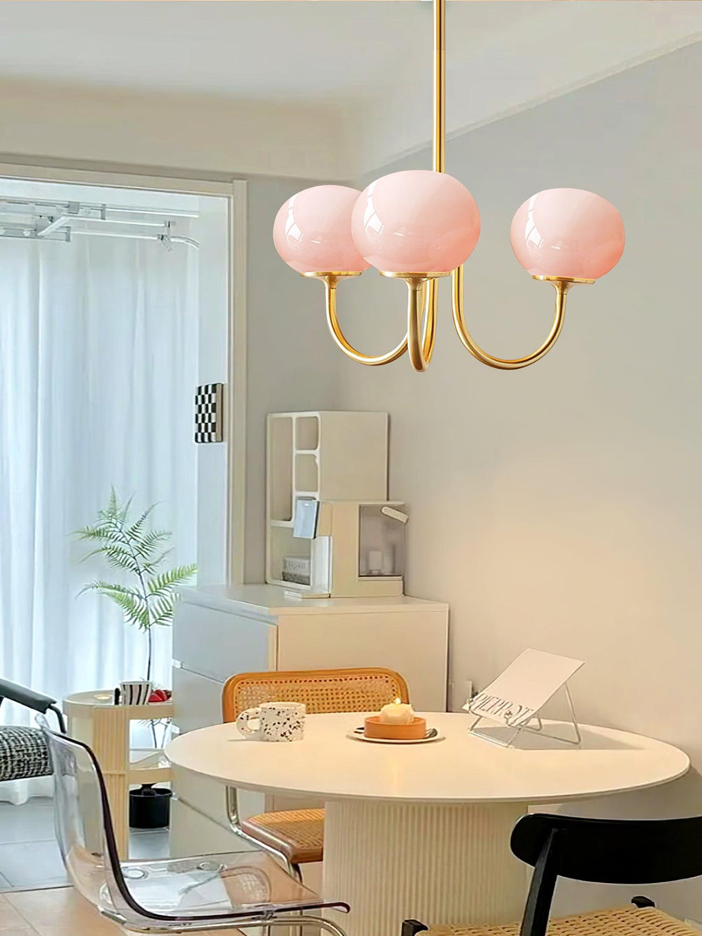 Alora Marshmallow Glam Lustr S Bledě Růžovým Sklem