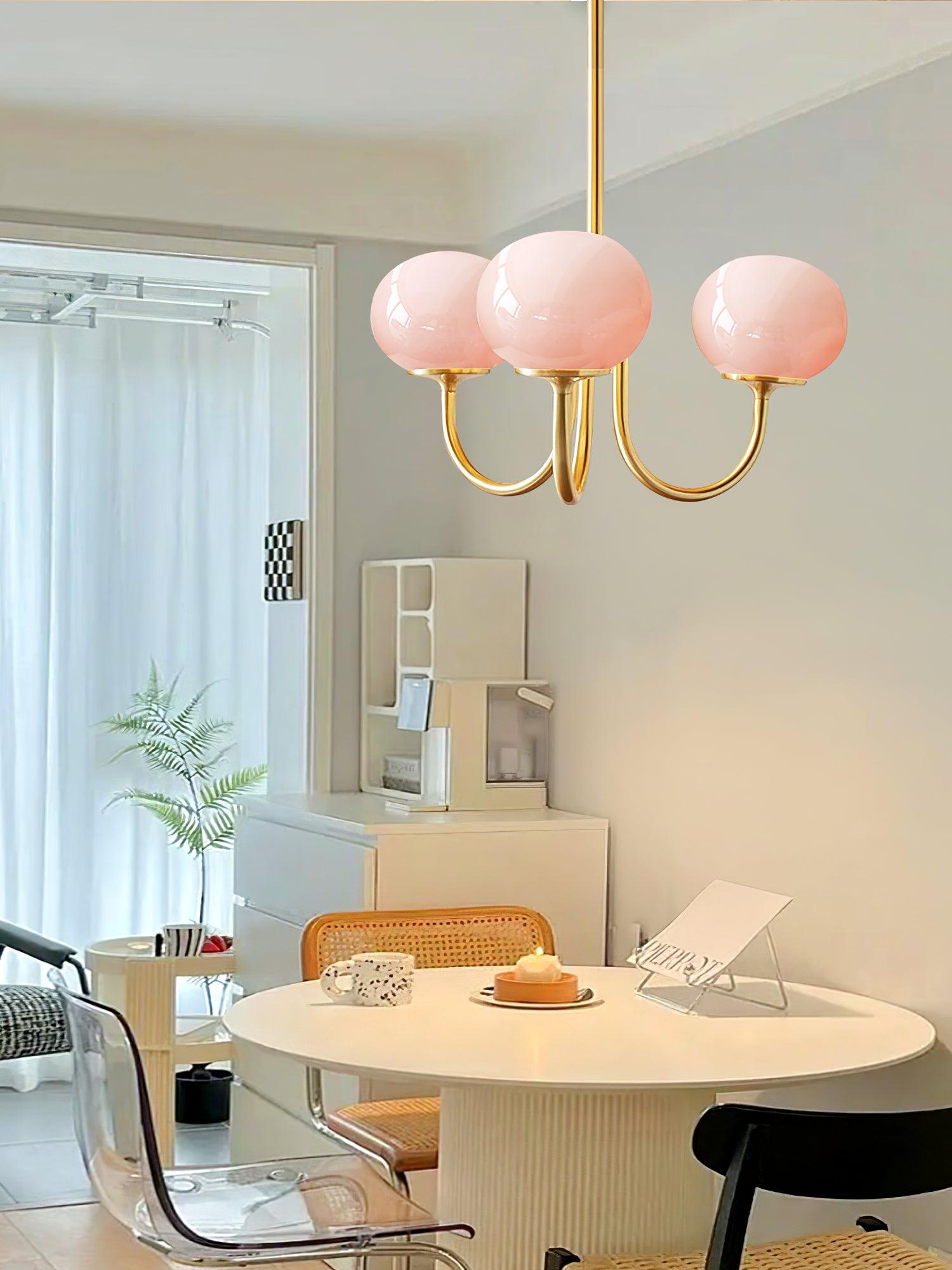 Alora Marshmallow Glam Lustr S Bledě Růžovým Sklem