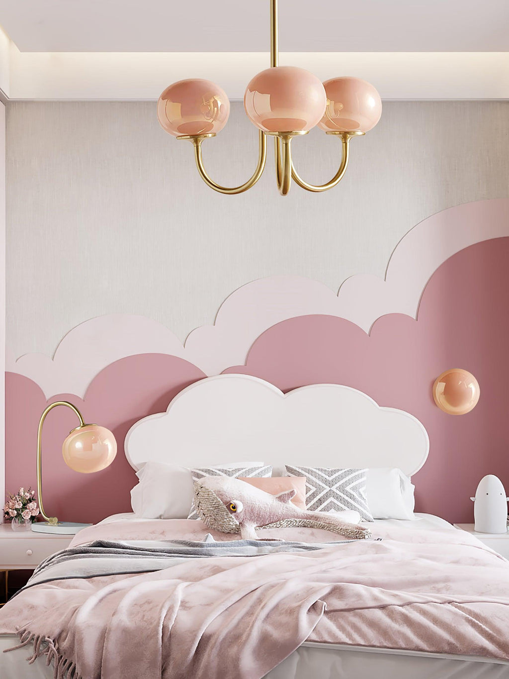 Alora Marshmallow Glam Lustr S Bledě Růžovým Sklem