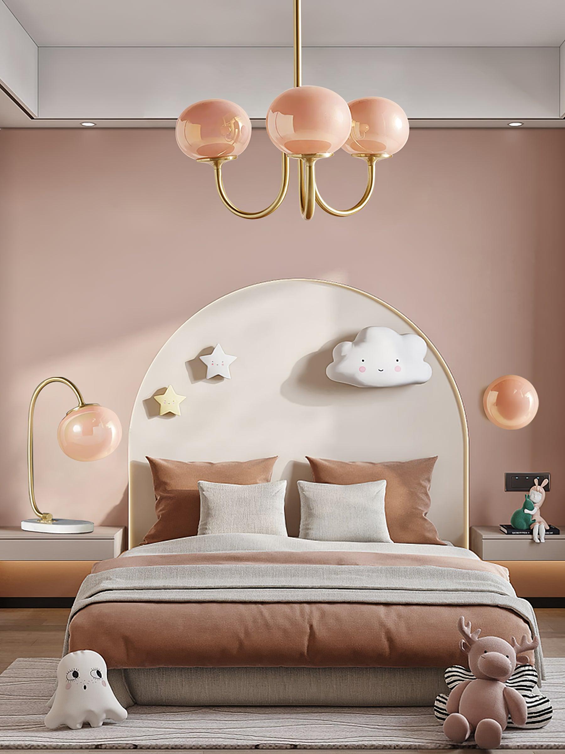 Alora Marshmallow Glam Lustr S Bledě Růžovým Sklem