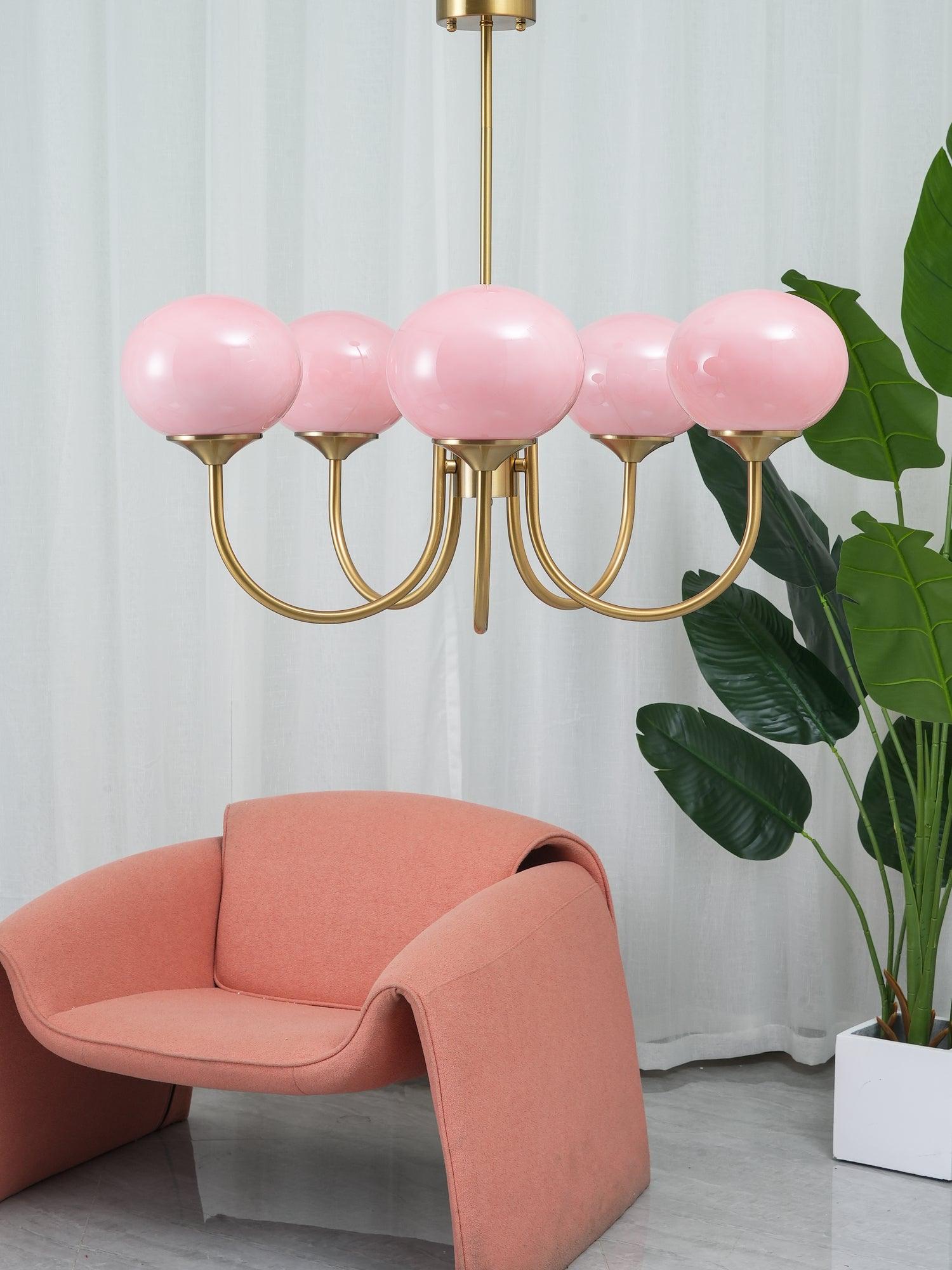 Alora Marshmallow Glam Lustr S Bledě Růžovým Sklem
