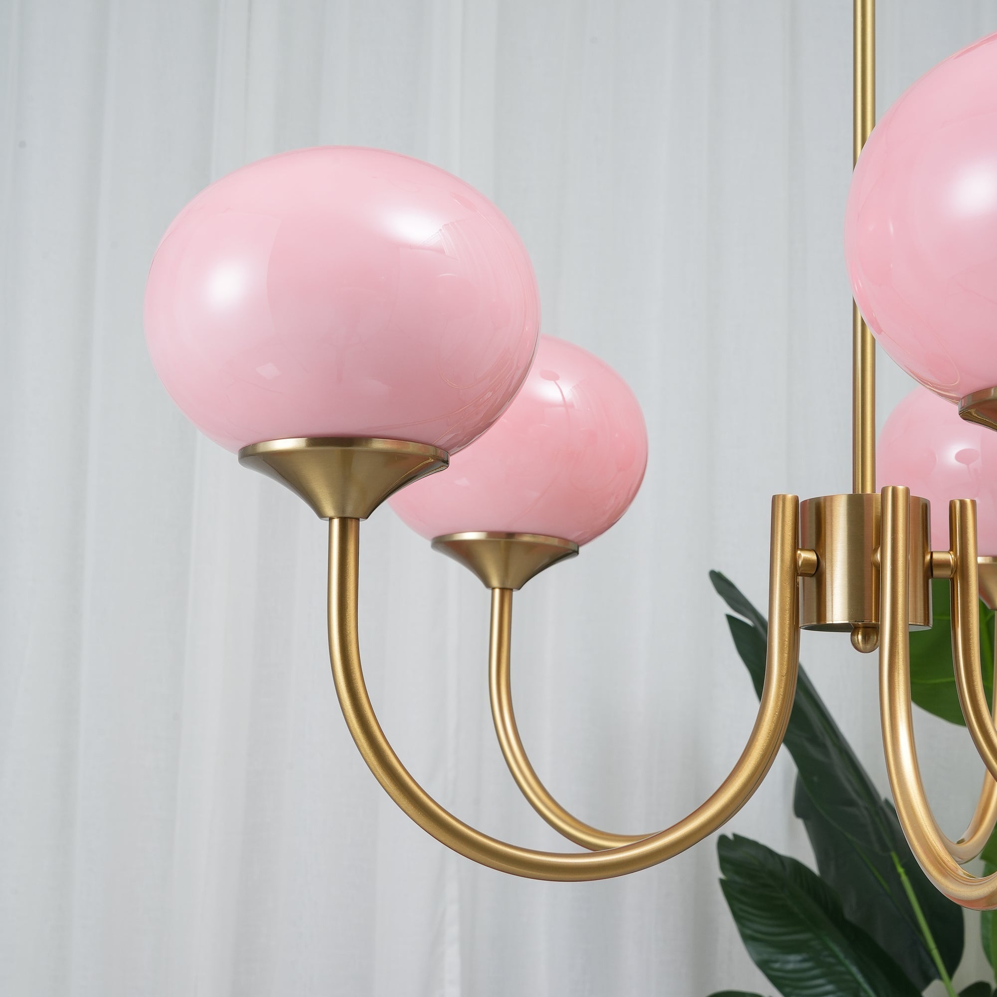 Alora Marshmallow Glam Lustr S Bledě Růžovým Sklem