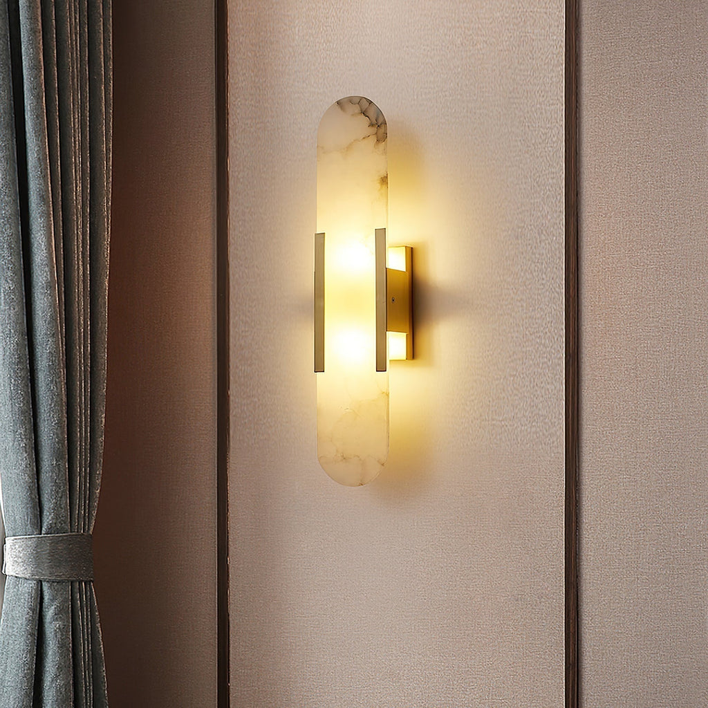 Nástěnná lampa Lunara Alabaster s jemným teplým světlem
