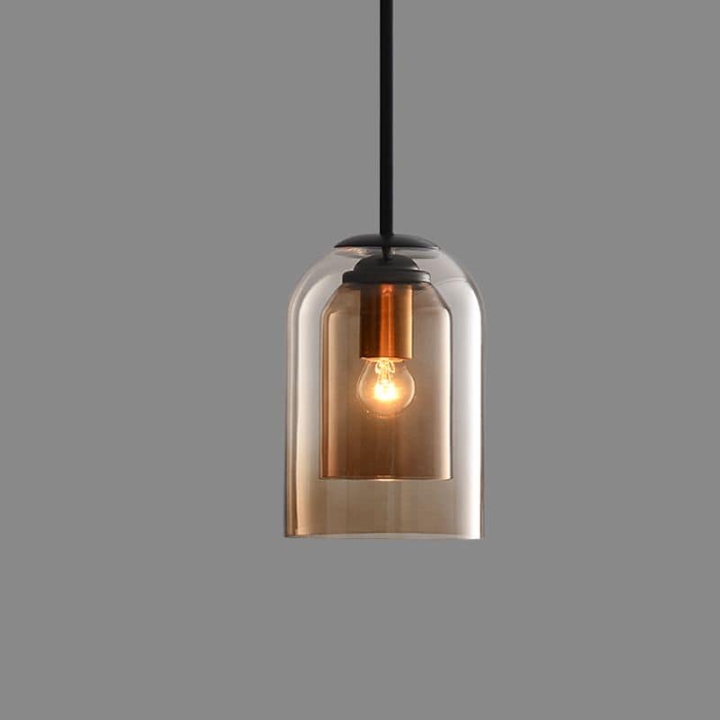 Asteria Duo Glass Pendant Lamp With Retro Ceiling Fixture