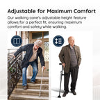 StrideFlex Lightweight Walking Cane With LED And Foldable Design