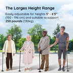 StrideFlex Lightweight Walking Cane With LED And Foldable Design