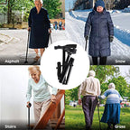 StrideFlex Lightweight Walking Cane With LED And Foldable Design