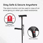 StrideFlex Lightweight Walking Cane With LED And Foldable Design