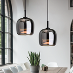 Arden Nordic Pendant Light With Smoky Glass For Kitchen Islands And Dining Areas