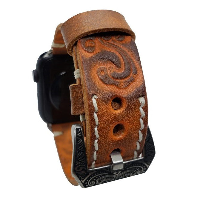 Sera håndgraveret læderrem til Apple Watch Ultra og andre modeller