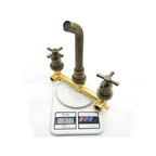 Lorien Two-Handle Brass Faucet Wall Mount In Vintage Style