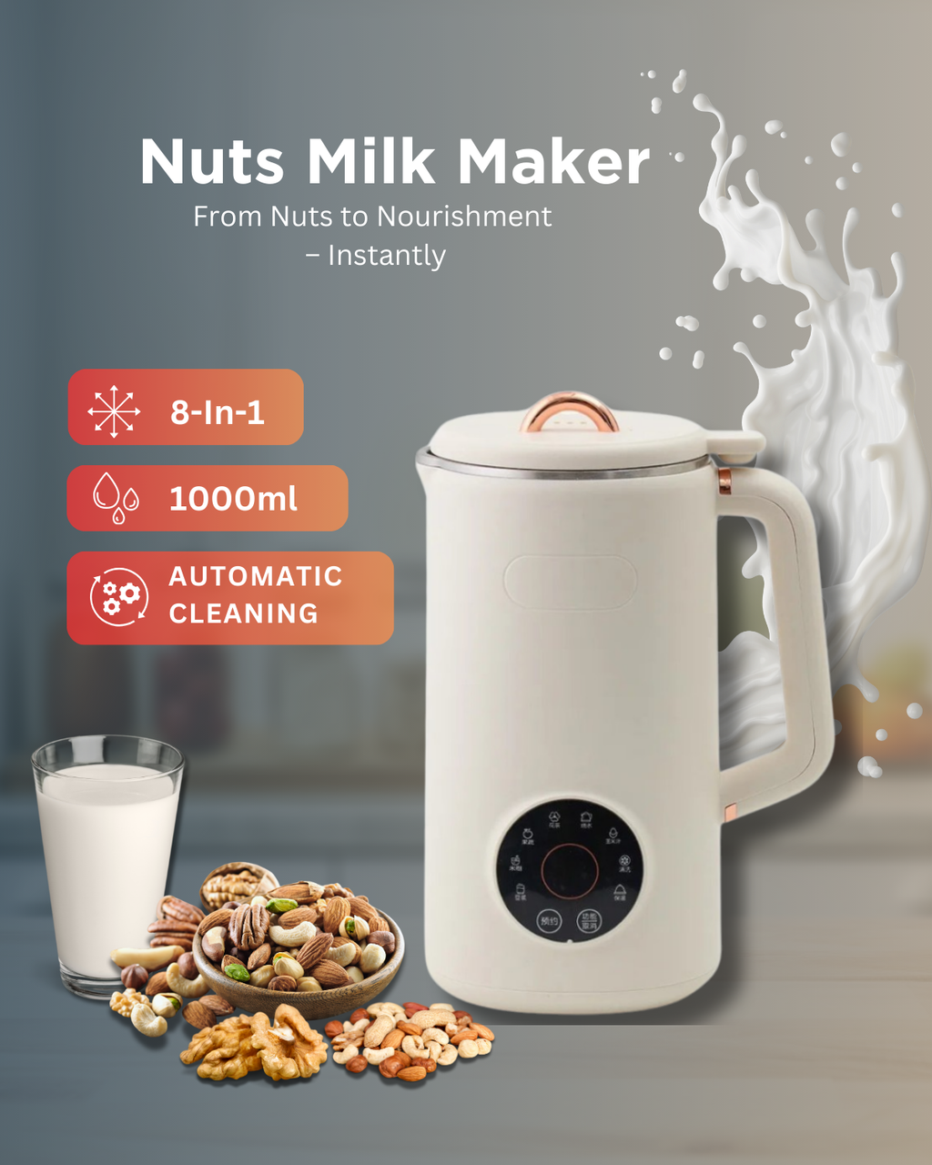 Nutriva Mini Almond And Cashew Oat Milk Maker For Home Use