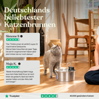 Trådløs kattevandfontæne i rustfrit stål med bevægelsessensor