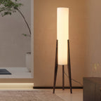 Liora Walnut Wood Floor Lamp With Soft Shade For Living Rooms