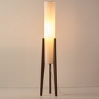 Liora Walnut Wood Floor Lamp With Soft Shade For Living Rooms