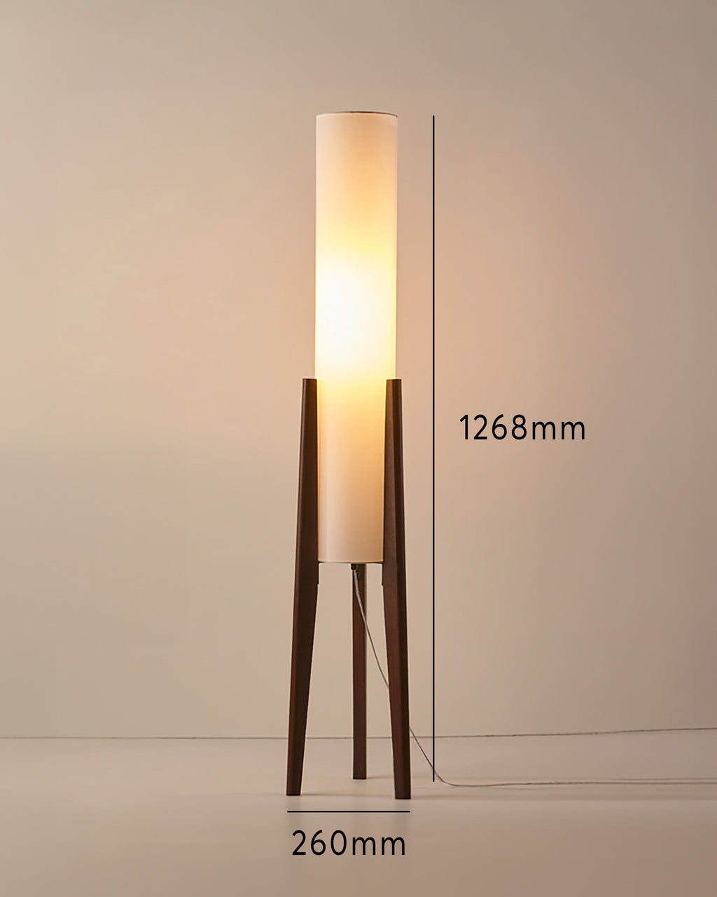 Liora Walnut Wood Floor Lamp With Soft Shade For Living Rooms
