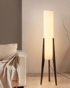 Liora Walnut Wood Floor Lamp With Soft Shade For Living Rooms