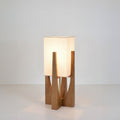 Caelum Walnut Floor Lamp Featuring Linen Shade For Living Rooms