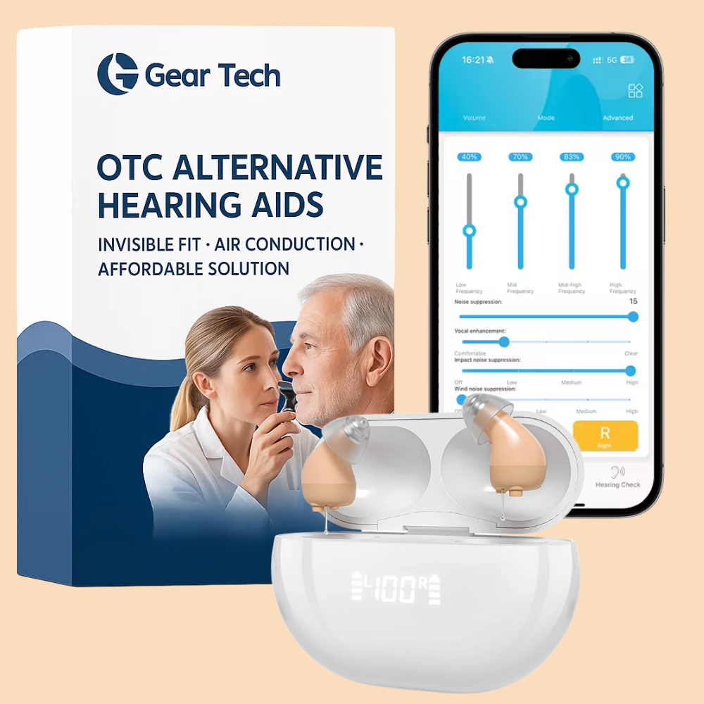 Aparelhos Auditivos OTC com Controlo por Aplicação Bluetooth para o Reino Unido
