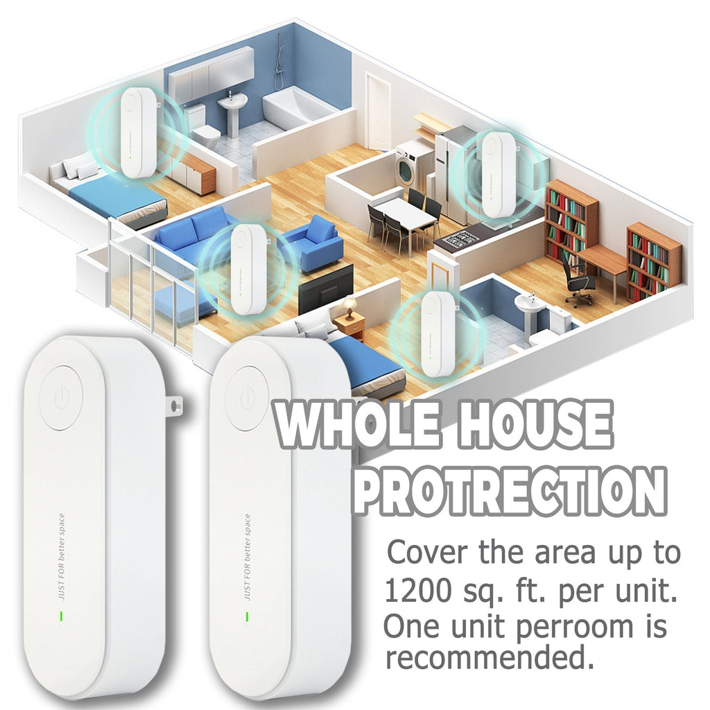 Dual Pack Ultrasonic Mosquito Repellent Plug-In Units for Home Use