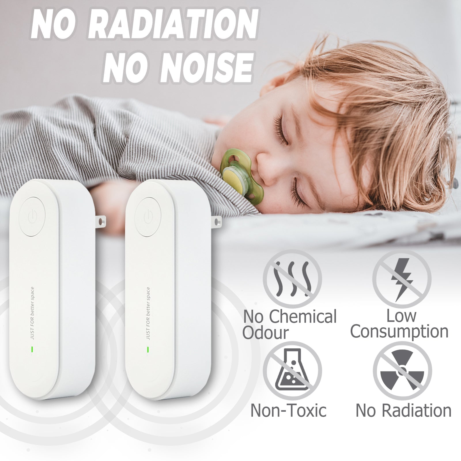 Dual Pack Ultrasonic Mosquito Repellent Plug-In Units for Home Use