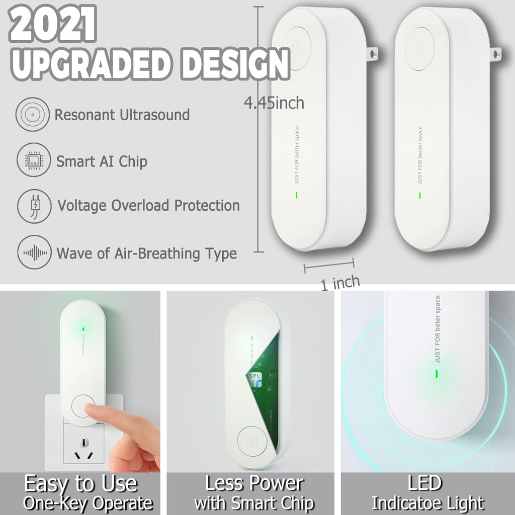 Dual Pack Ultrasonic Mosquito Repellent Plug-In Units for Home Use