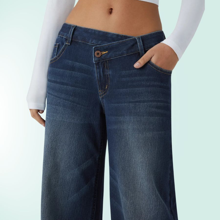 FlexFit Secret Stretch 女款不对称低腰牛仔裤