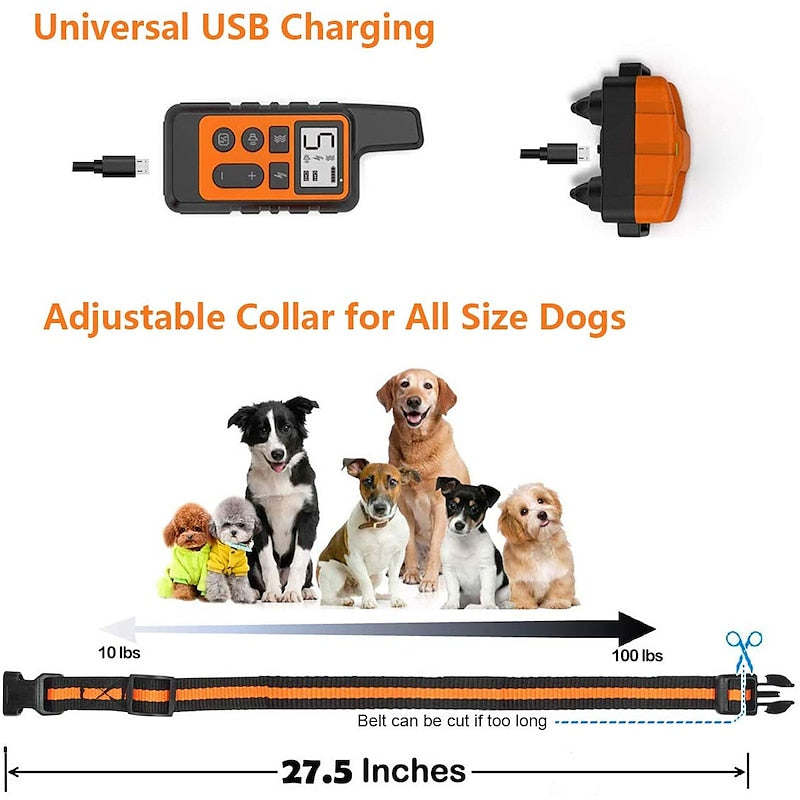 TerraGuard Pro Su Geçirmez Köpek Eğitim Tasması, Beş Yüz Metre Menzilli