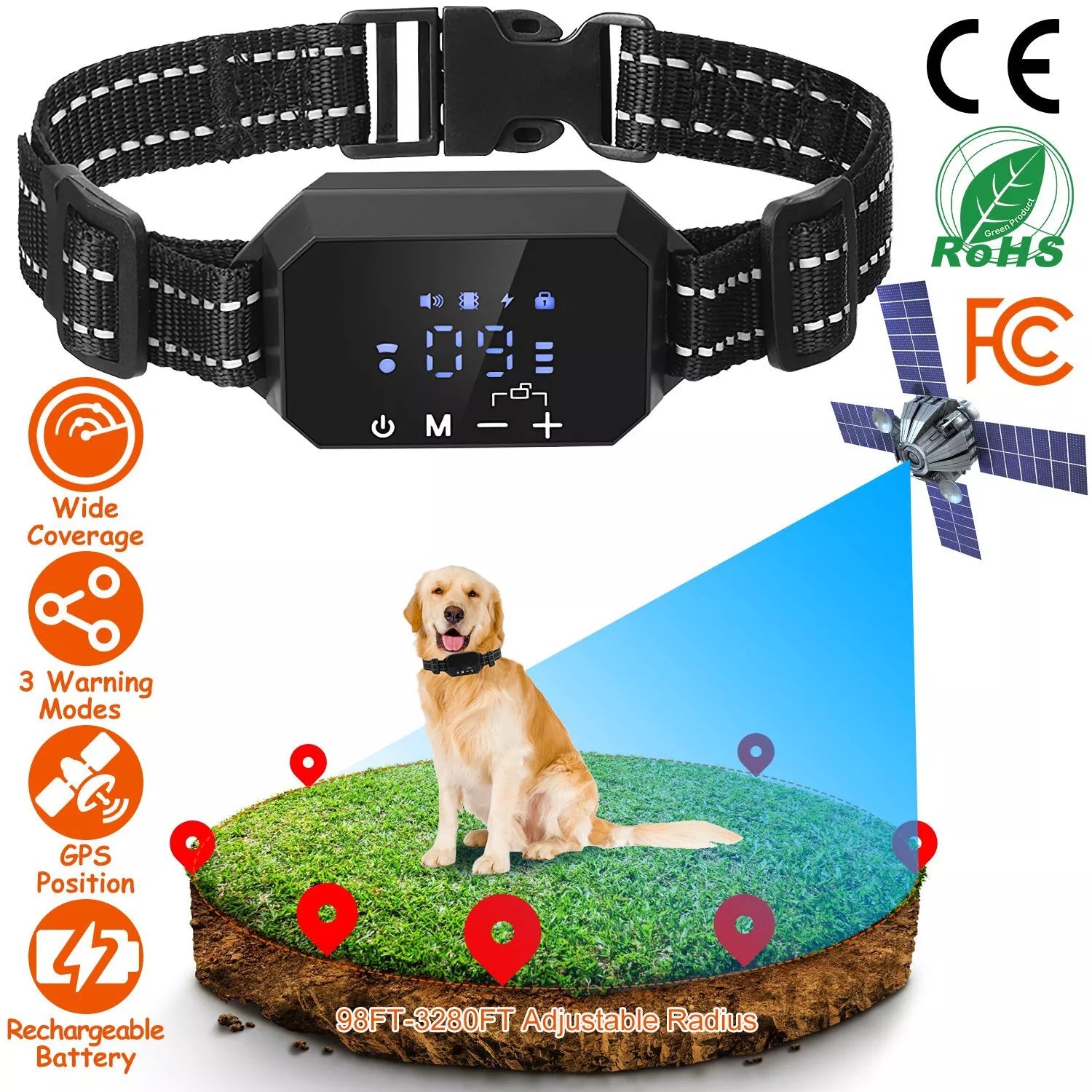 AstraGuard GPS Pro Wireless Dog Fence With 30–1000m Boundary