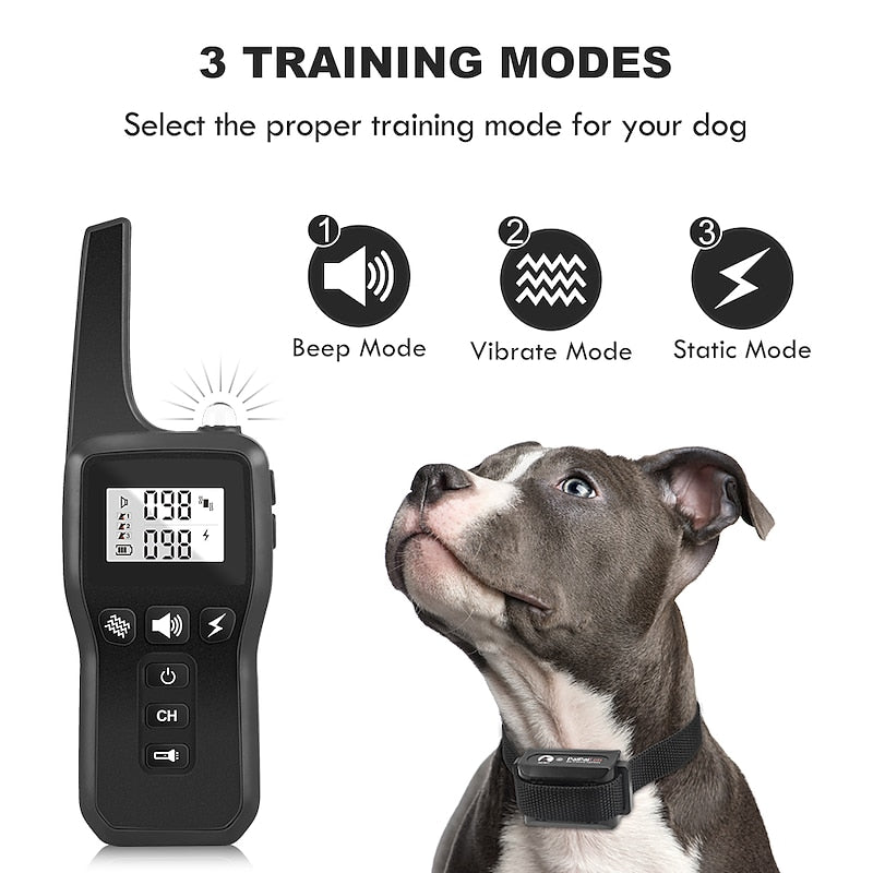 LumenPaw Pro Remote Training Collar For Dogs With Light Beep Vibration And Shock Modes