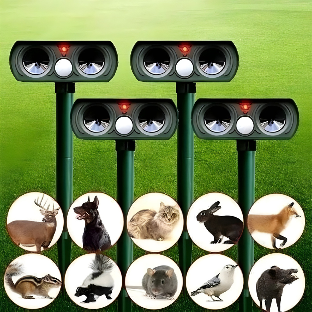 Solar Ultrasonic Outdoor Pest Repeller Motion Activated