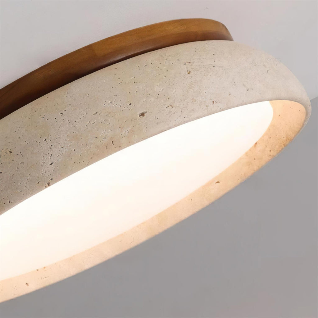 Lampu Siling Travertine dengan Alas Kayu Aureli