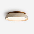 Lampu Siling Travertine dengan Alas Kayu Aureli