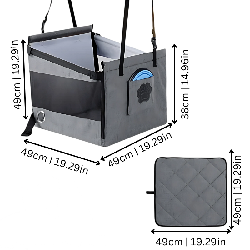 Asiento Elevador Impermeable RoverRide para Mascotas, Almohadilla de Viaje Espaciosa