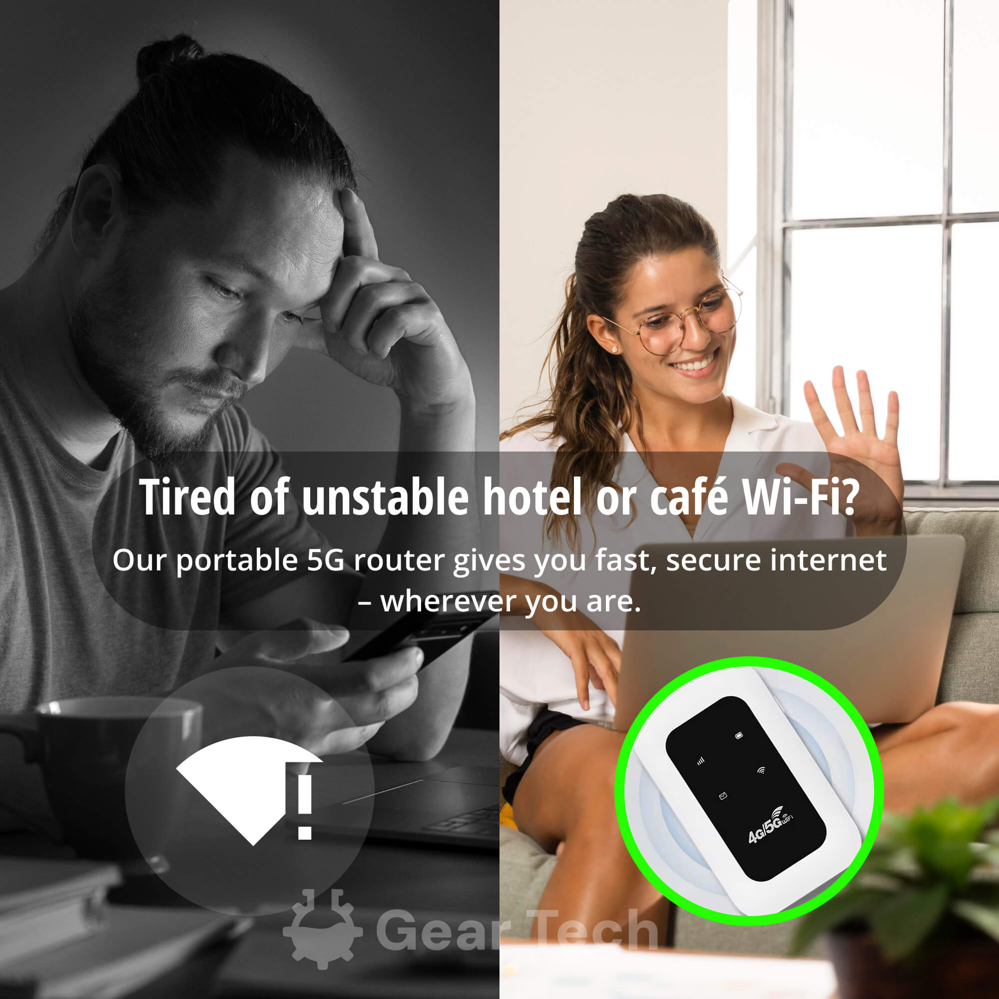 RoamWave 5G bärbar WiFi-hotspot för resor eller hemmabruk