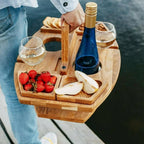 Skládací dřevěný stůl na podávání vína Luminis na venkovní pikniky