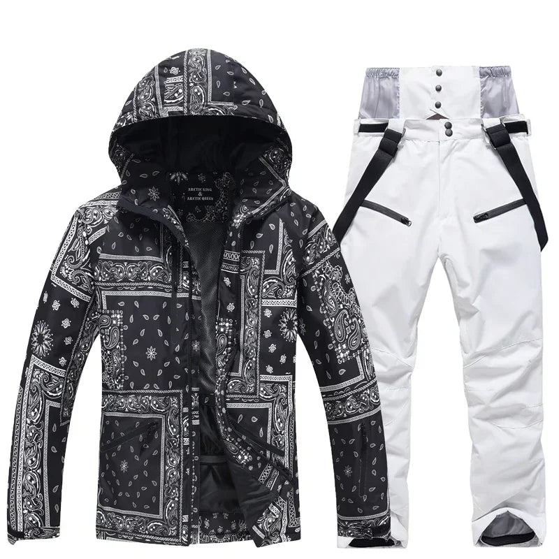 All Weather Ski Jacket With Pants Set Unisex Waterproof Windproof