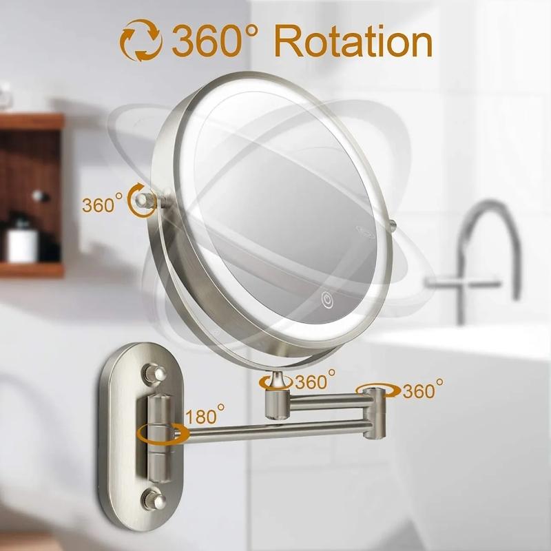 Luminex Rechargeable Chrome LED Magnifying Vanity Mirror
