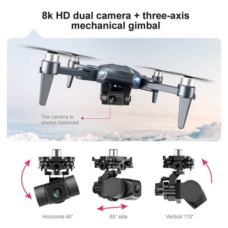 AstraSky Pro Drone With 8K Dual Camera, GPS, And Brushless Motors