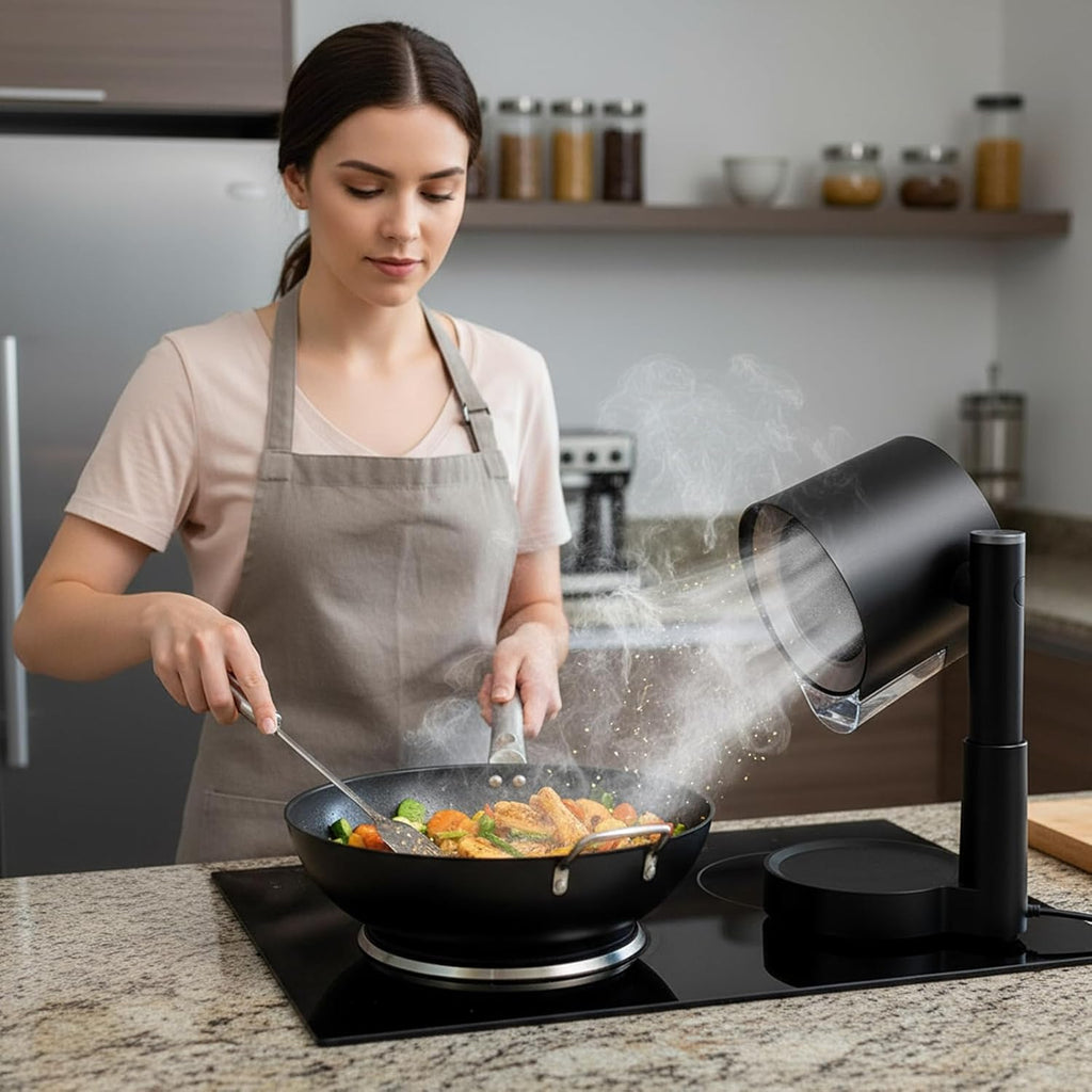 Campana de Cocina Compacta de Encimera con Extractor de Humo y Ventilador