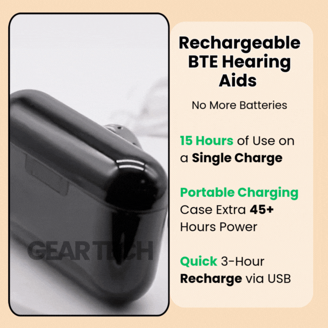 Clarivo Rechargeable BTE Hearing Aids With Noise Reduction