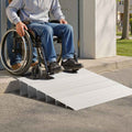 Rollstuhlschwellenrampe - Leichte Aluminium Rampe mit Rutschfester Oberfläche, 300 kg Tragfähigkeit, Für Innen- und Außenbereich 1