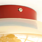Lampu Siling Flush Kaca Vintage LumaNova Dalam Jalur Cognac