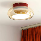 Lampu Siling Flush Kaca Vintage LumaNova Dalam Jalur Cognac