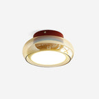 Lampu Siling Flush Kaca Vintage LumaNova Dalam Jalur Cognac